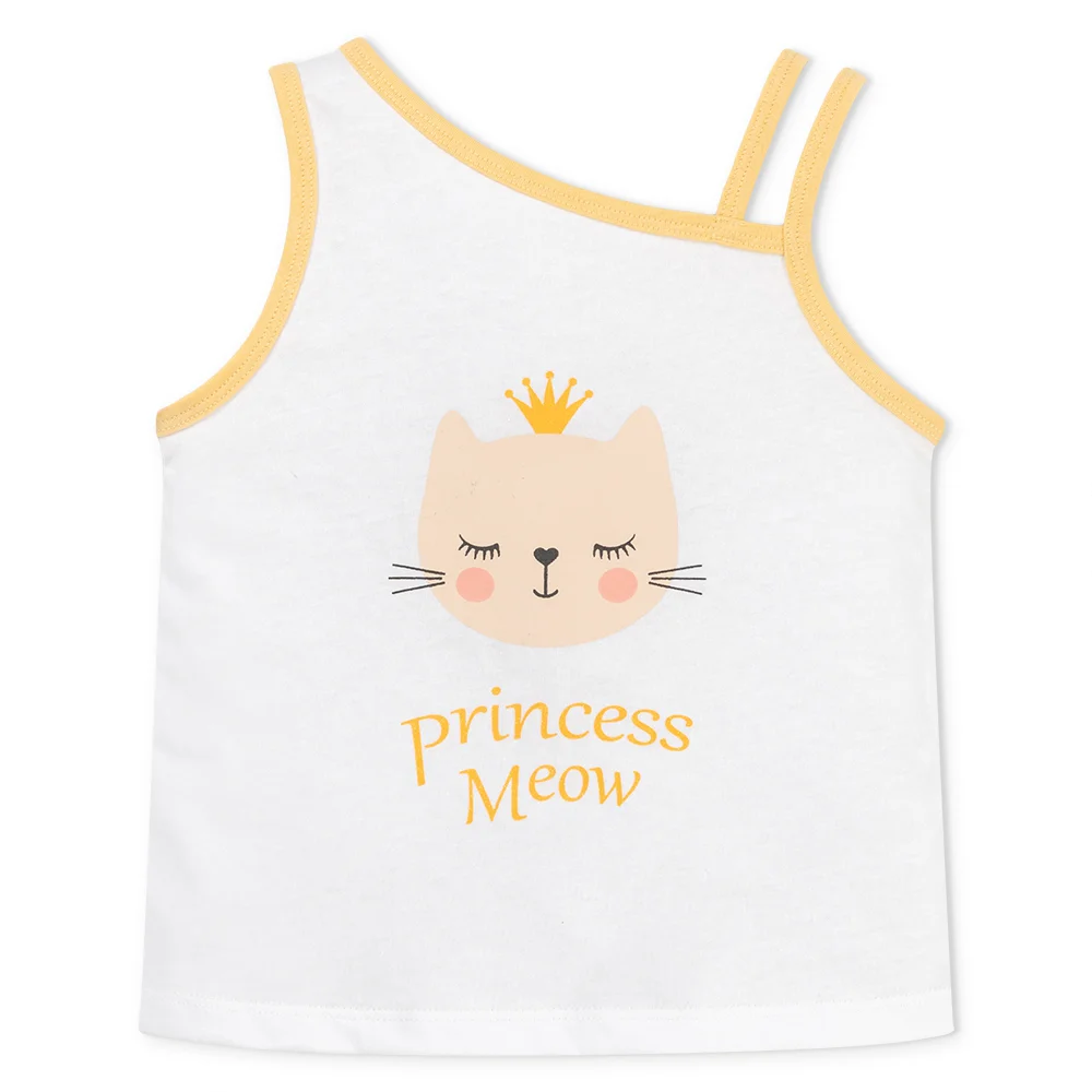 Bộ bé gái ngắn Animo Easy LU1025019 (1-4Y,Trắng-vàng,TT02)