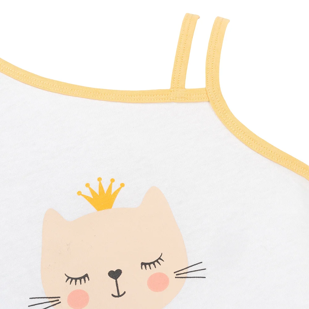 Bộ bé gái ngắn Animo Easy LU1025019 (1-4Y,Trắng-vàng,TT02)