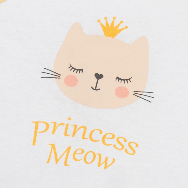 Bộ bé gái ngắn Animo Easy LU1025019 (1-4Y,Trắng-vàng,TT02)