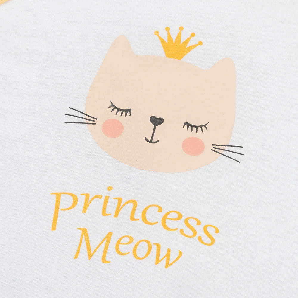 Bộ bé gái ngắn Animo Easy LU1025019 (1-4Y,Trắng-vàng,TT02)