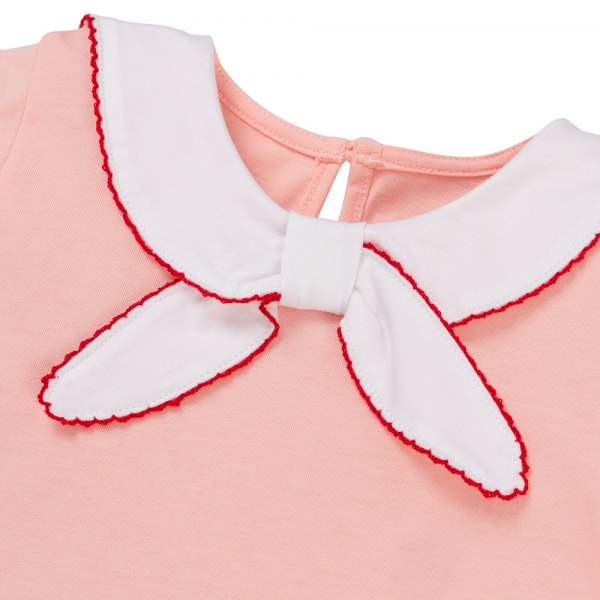 Đầm bé gái tay dài cổ nơ Animo LU1125046 (1-6Y,Hồng,TT00)