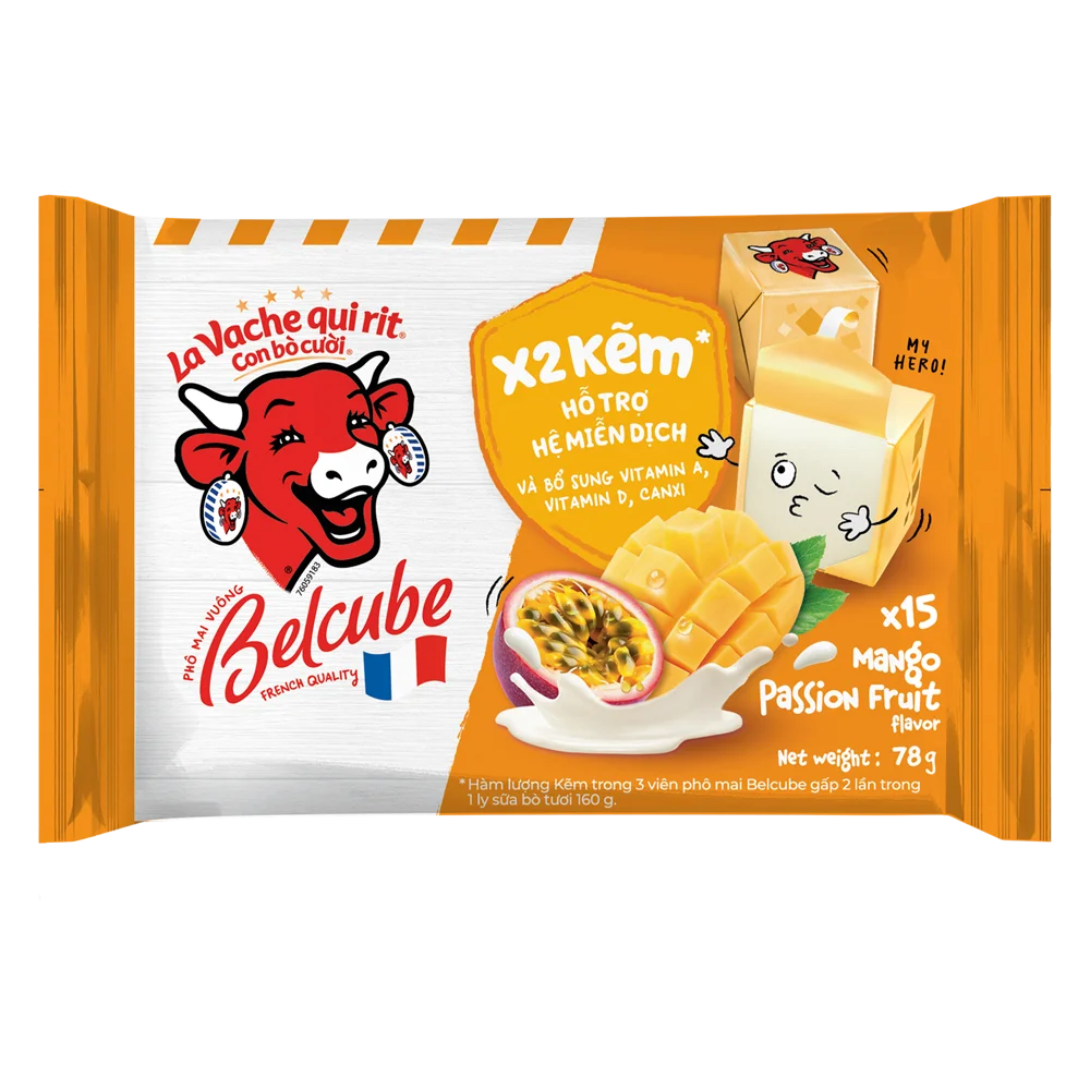 Phô mai BelCube hương xoài chanh dây 78g