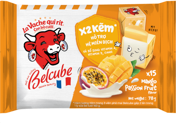 Phô mai BelCube hương xoài chanh dây 78g