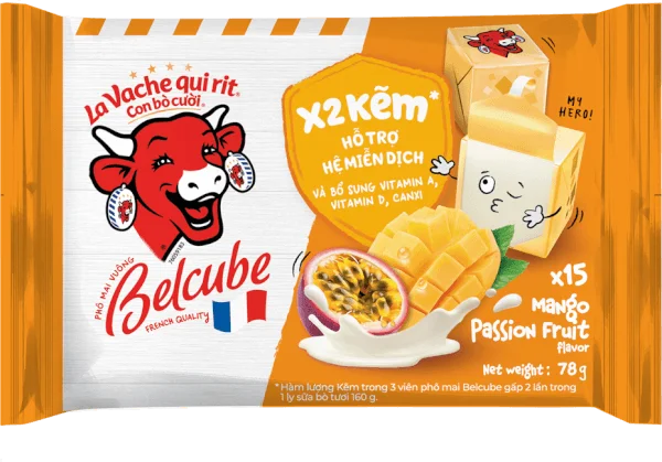 Phô mai BelCube hương xoài chanh dây 78g