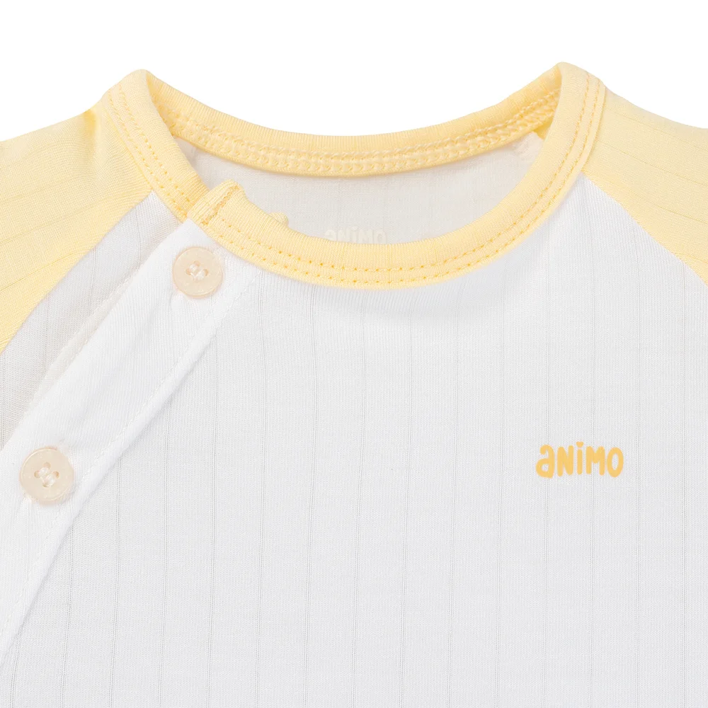 Set 2 bộ kháng khuẩn modal dài Animo BMC1125067 (0-24M, Trắng-vàng nhạt, NN06)