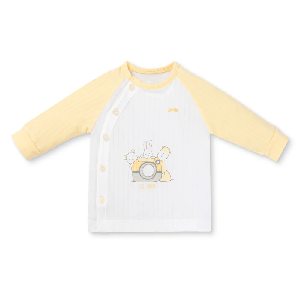 Set 2 bộ kháng khuẩn modal dài Animo BMC1125067 (0-24M, Trắng-vàng nhạt, NN06)