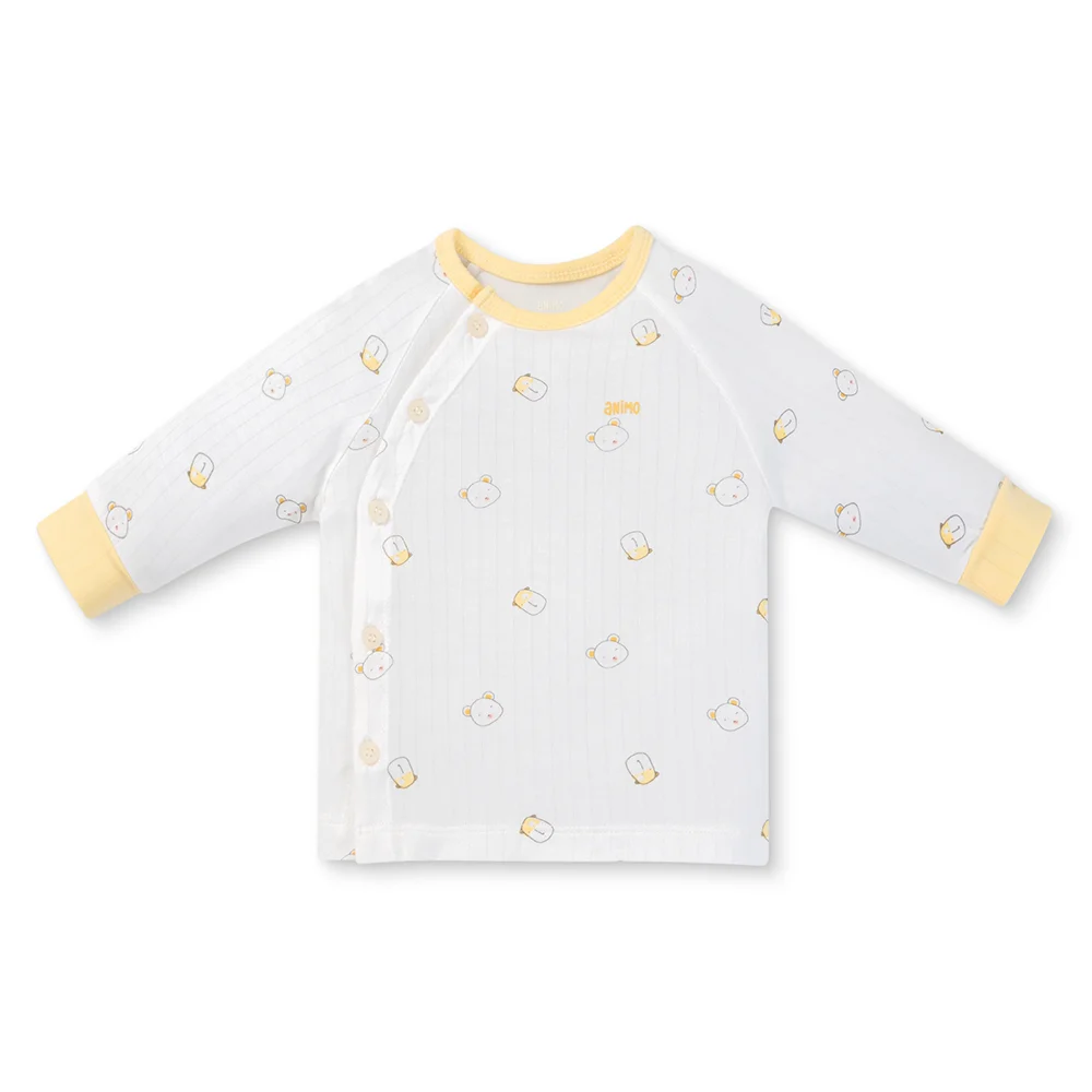 Set 2 bộ kháng khuẩn modal dài Animo BMC1125067 (0-24M, Trắng-vàng nhạt, NN06)