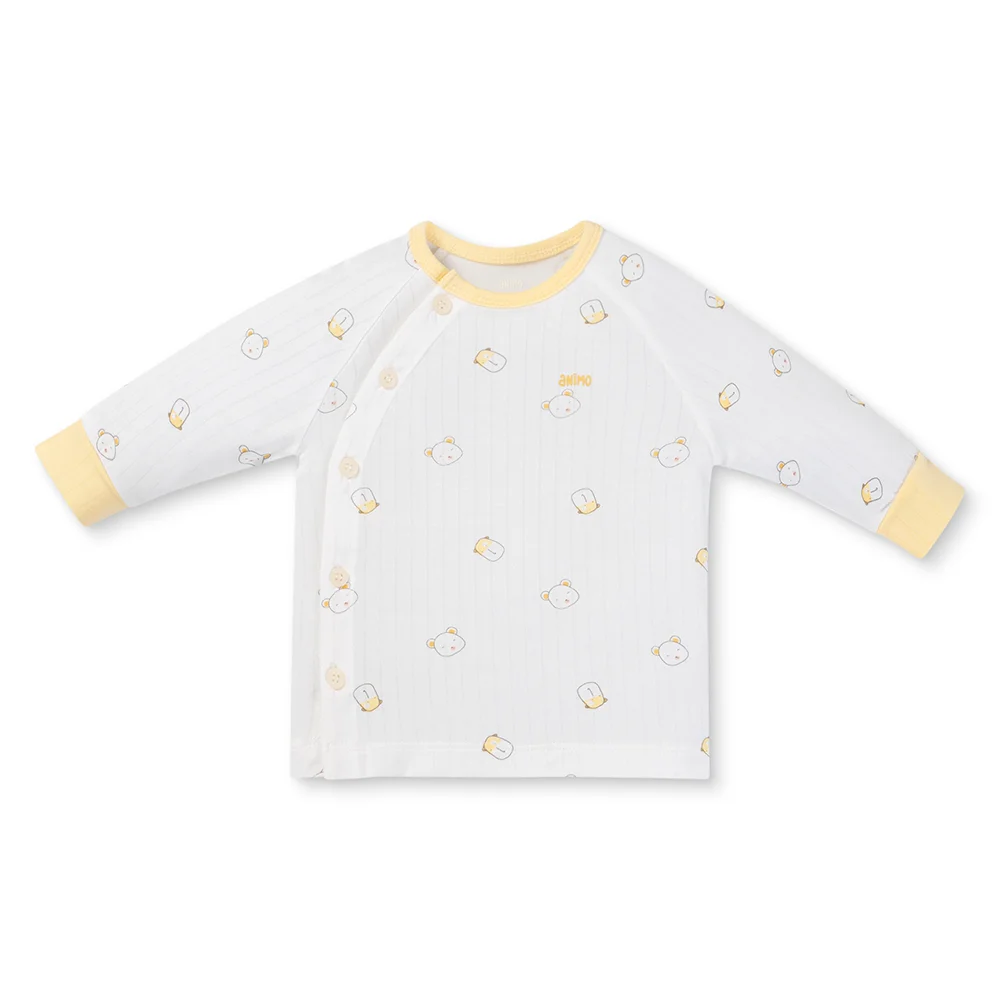 Set 2 bộ kháng khuẩn modal dài Animo BMC1125067 (0-24M, Trắng-vàng nhạt, NN06)