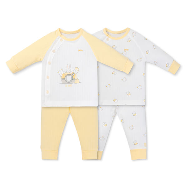 Set 2 bộ kháng khuẩn modal dài Animo BMC1125067 (0-24M, Trắng-vàng nhạt, NN06)