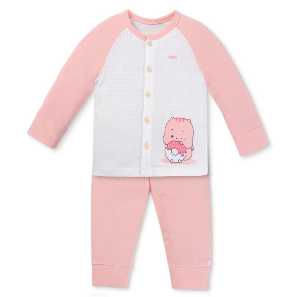 Set 2 bộ rayon chống muỗi dài Animo VD1225025 (0-24M, Trắng-hồng, TT06)