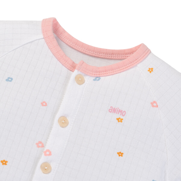 Set 2 bộ rayon chống muỗi dài Animo VD1225025 (0-24M, Trắng-hồng, TT06)