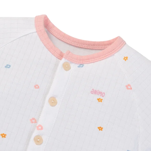 Set 2 bộ rayon chống muỗi dài Animo VD1225025 (0-24M, Trắng-hồng, TT06)