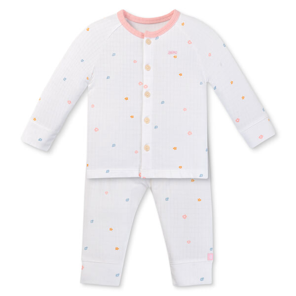 Set 2 bộ rayon chống muỗi dài Animo VD1225025 (0-24M, Trắng-hồng, TT06)