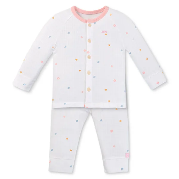 Set 2 bộ rayon chống muỗi dài Animo VD1225025 (0-24M, Trắng-hồng, TT06)