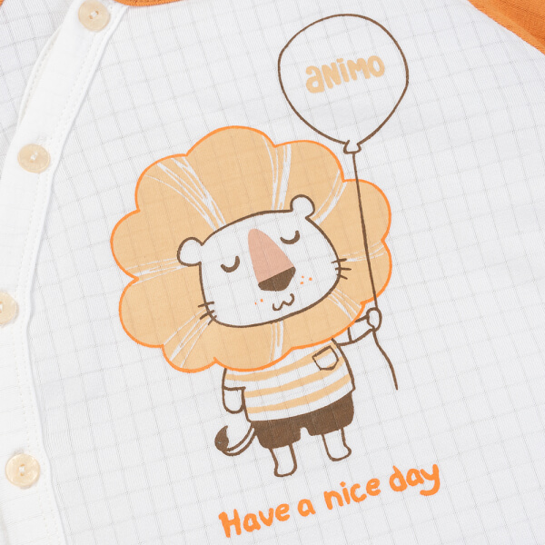 Set 2 bộ rayon chống muỗi dài Animo VD1225022 (0-24M, Trắng-nâu đậm, DD06)