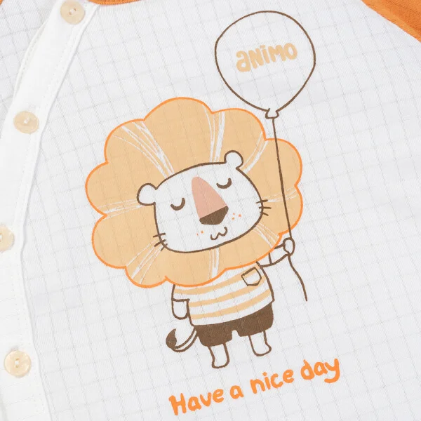 Set 2 bộ rayon chống muỗi dài Animo VD1225022 (0-24M, Trắng-nâu đậm, DD06)