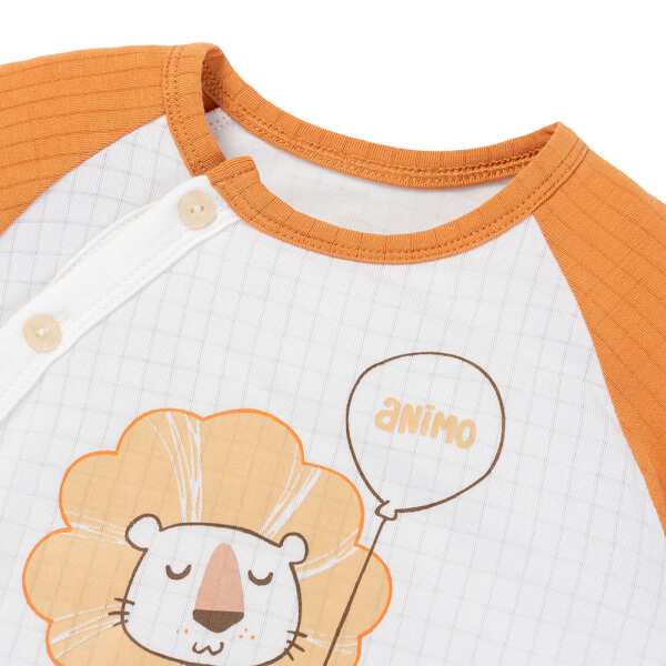 Set 2 bộ rayon chống muỗi dài Animo VD1225022 (0-24M, Trắng-nâu đậm, DD06)