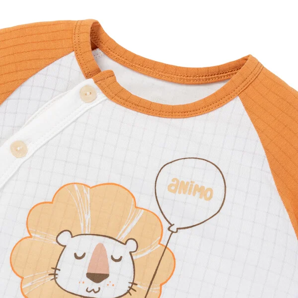 Set 2 bộ rayon chống muỗi dài Animo VD1225022 (0-24M, Trắng-nâu đậm, DD06)