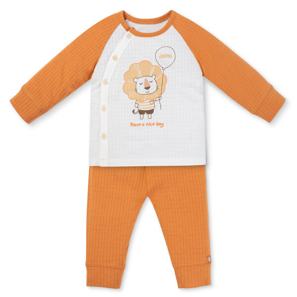 Set 2 bộ rayon chống muỗi dài Animo VD1225022 (0-24M, Trắng-nâu đậm, DD06)