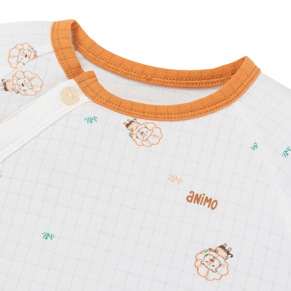 Set 2 bộ rayon chống muỗi dài Animo VD1225022 (0-24M, Trắng-nâu đậm, DD06)