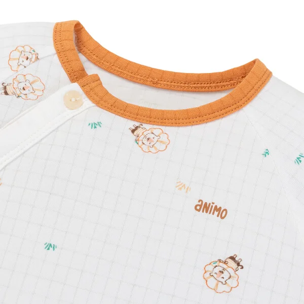 Set 2 bộ rayon chống muỗi dài Animo VD1225022 (0-24M, Trắng-nâu đậm, DD06)