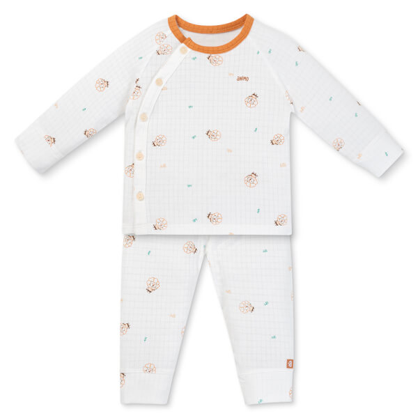 Set 2 bộ rayon chống muỗi dài Animo VD1225022 (0-24M, Trắng-nâu đậm, DD06)