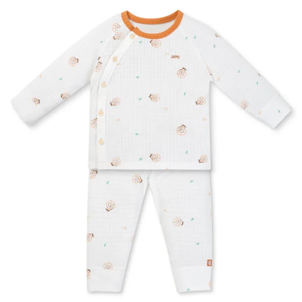 Set 2 bộ rayon chống muỗi dài Animo VD1225022 (0-24M, Trắng-nâu đậm, DD06)