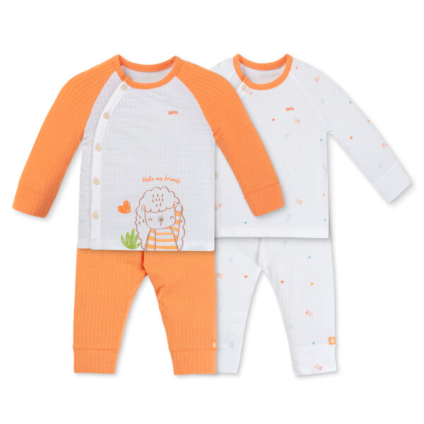 Set 2 bộ rayon chống muỗi dài Animo VD1125040 (0-24M, Trắng-cam, TT06)