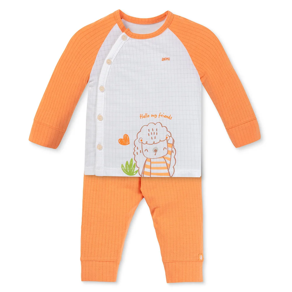 Set 2 bộ rayon chống muỗi dài Animo VD1125040 (0-24M, Trắng-cam, TT06)