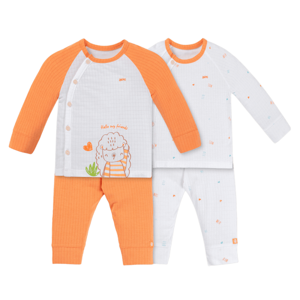 Set 2 bộ rayon chống muỗi dài Animo VD1125040 (0-24M, Trắng-cam, TT06)