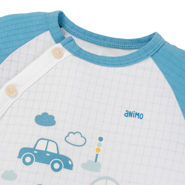 Set 2 bộ rayon chống muỗi dài Animo VD1125039 (0-24M, Trắng-xanh đậm, TT06)