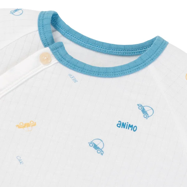 Set 2 bộ rayon chống muỗi dài Animo VD1125039 (0-24M, Trắng-xanh đậm, TT06)