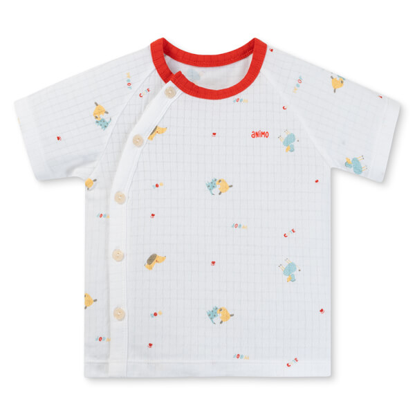 Set 2 bộ rayon chống muỗi ngắn Animo VD1125034 (0-24M, Trắng-đỏ, TT06)