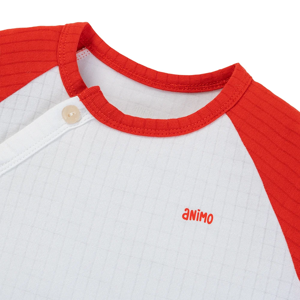 Set 2 bộ rayon chống muỗi ngắn Animo VD1125034 (0-24M, Trắng-đỏ, TT06)