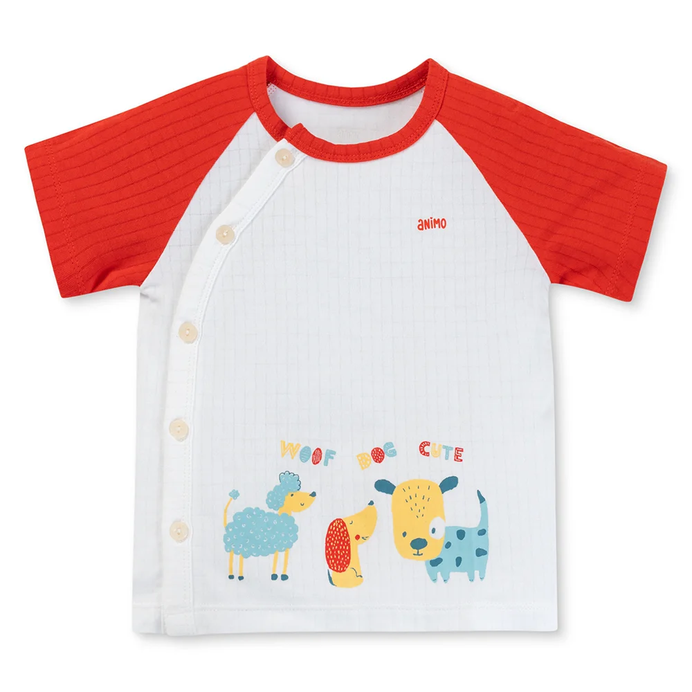 Set 2 bộ rayon chống muỗi ngắn Animo VD1125034 (0-24M, Trắng-đỏ, TT06)