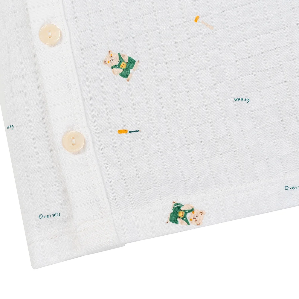 Set 2 bộ rayon chống muỗi ngắn Animo VD1125033 (0-24M, Trắng-xanh lá đậm, TT06)