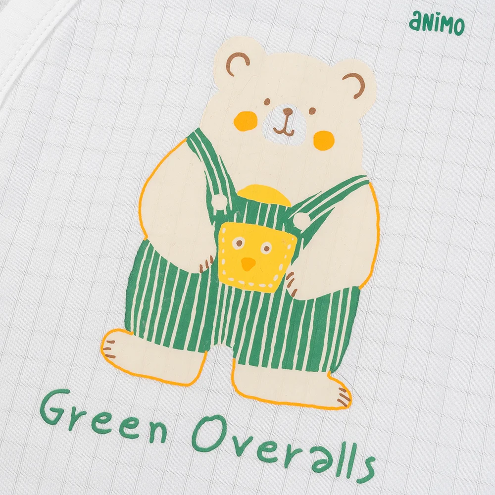 Set 2 bộ rayon chống muỗi ngắn Animo VD1125033 (0-24M, Trắng-xanh lá đậm, TT06)