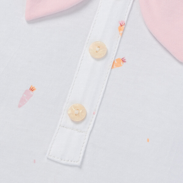 Bodysuit bé gái đùi Animo VD1025024 (0-12M, Trắng - cam, NN01)