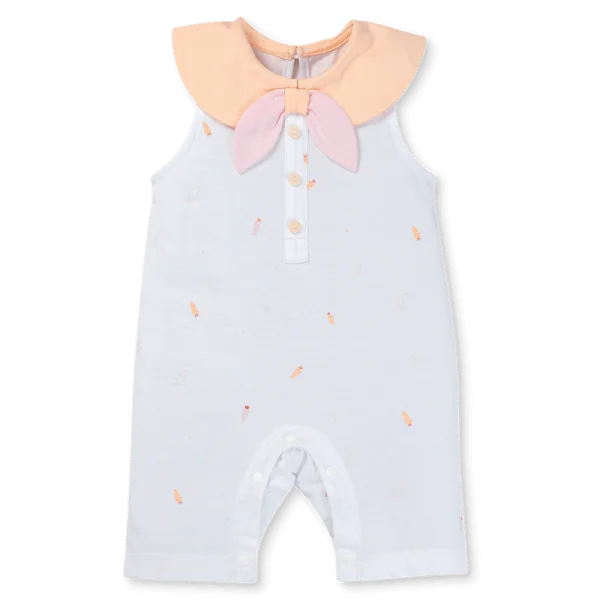 Bodysuit bé gái đùi Animo VD1025024 (0-12M, Trắng - cam, NN01)
