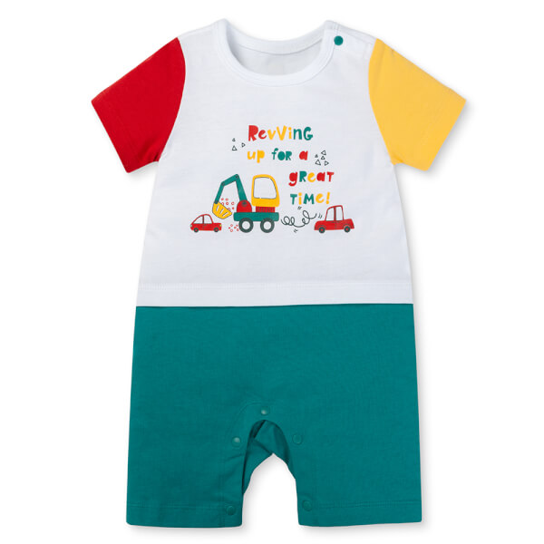 Bodysuit bé trai đùi Animo VD1125025 (0-12M, Trắng - xanh đậm, TT02)