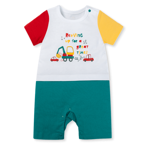 Bodysuit bé trai đùi Animo VD1125025 (0-12M, Trắng - xanh đậm, TT02)