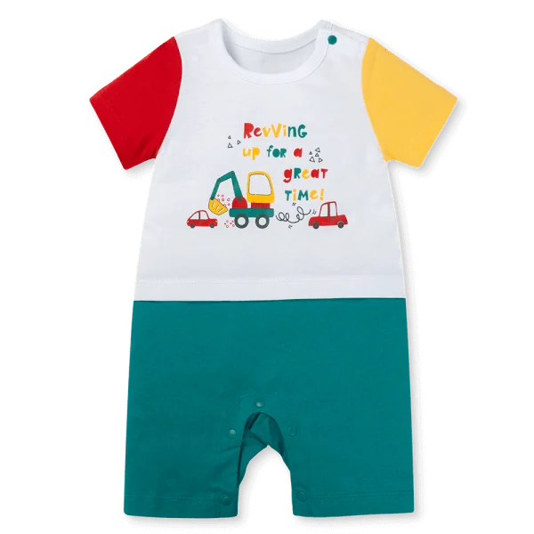 Bodysuit bé trai đùi Animo VD1125025 (0-12M, Trắng - xanh đậm, TT02)