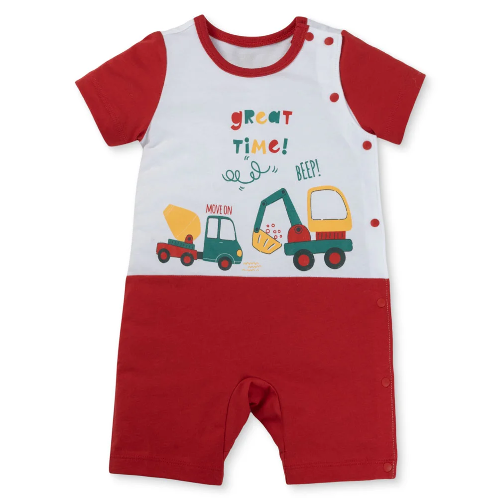 Bodysuit bé trai đùi Animo VD1125023 (0-12M, Trắng - đỏ, TT02)