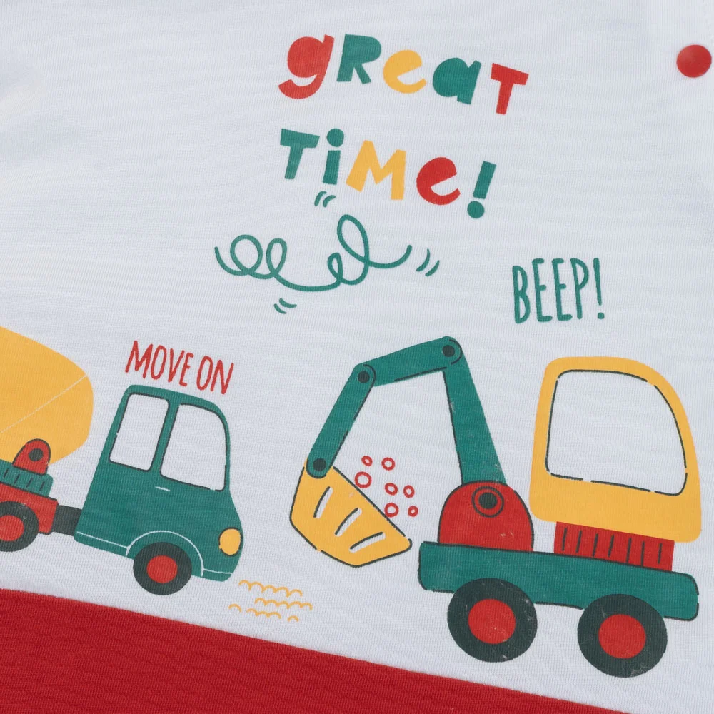 Bodysuit bé trai đùi Animo VD1125023 (0-12M, Trắng - đỏ, TT02)