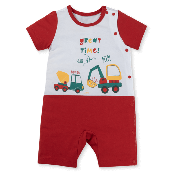 Bodysuit bé trai đùi Animo VD1125023 (0-12M, Trắng - đỏ, TT02)