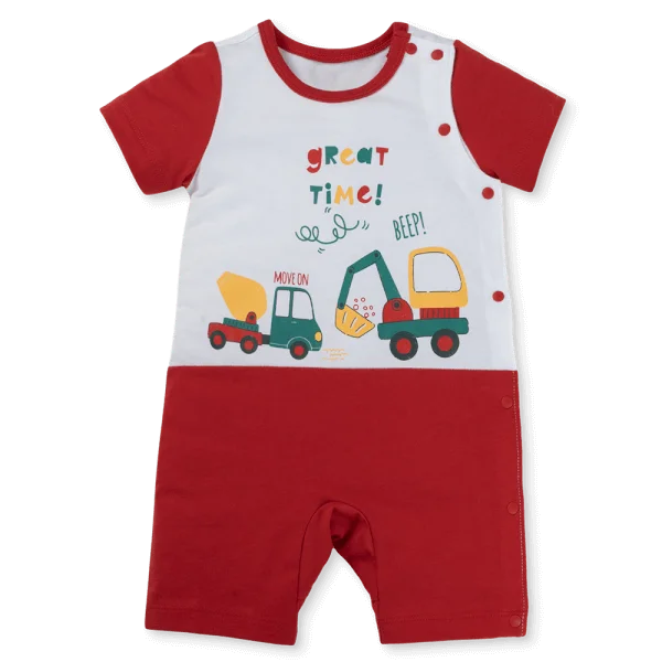 Bodysuit bé trai đùi Animo VD1125023 (0-12M, Trắng - đỏ, TT02)