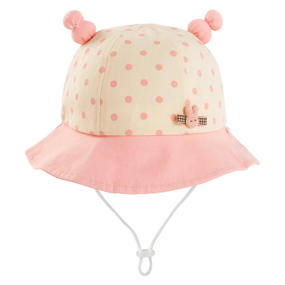 Nón vành tròn bé gái 1-3Y Animo A2508_MN023 (48cm,Hồng-Kem)