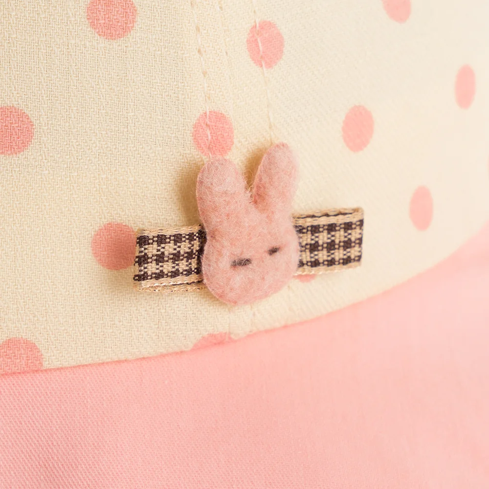 Nón vành tròn bé gái 1-3Y Animo A2508_MN023 (48cm,Hồng-Kem)