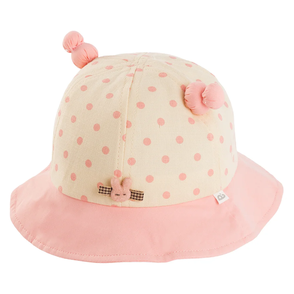 Nón vành tròn bé gái 1-3Y Animo A2508_MN023 (48cm,Hồng-Kem)