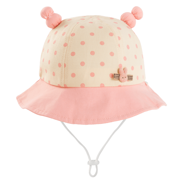 Nón vành tròn bé gái 1-3Y Animo A2508_MN023 (48cm,Hồng-Kem)